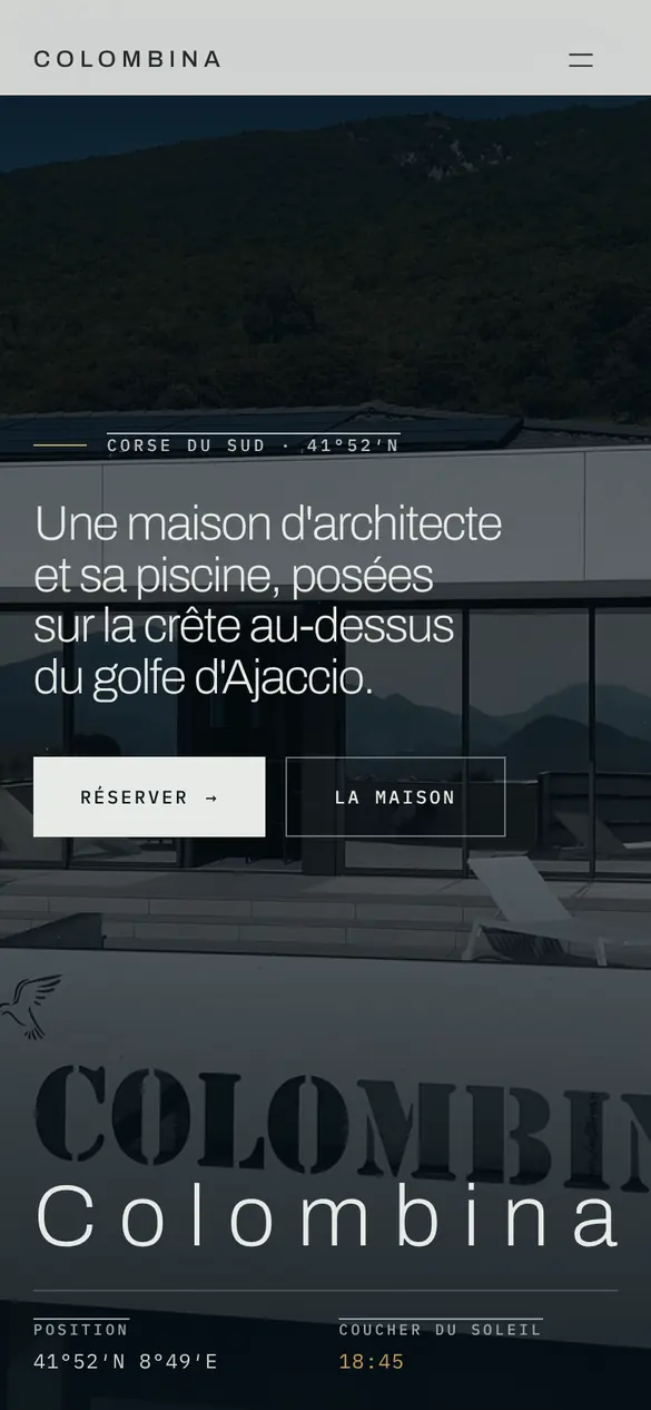 Le site Villa Colombina sur téléphone