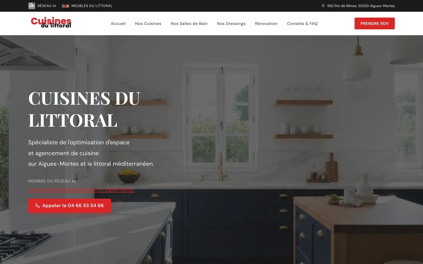 Aperçu du site Cuisines du Littoral, réalisé par MLJ Digital