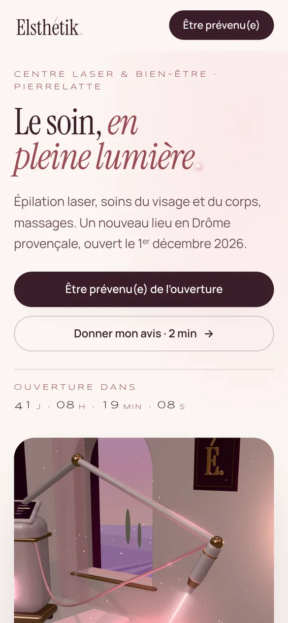 Le site Elsthétik sur téléphone