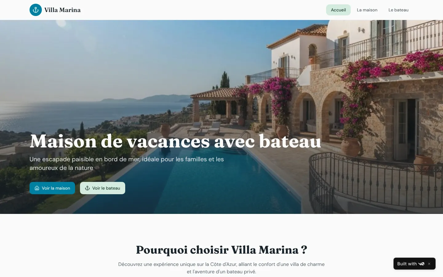Aperçu du site Villa Marina, réalisé par MLJ Digital